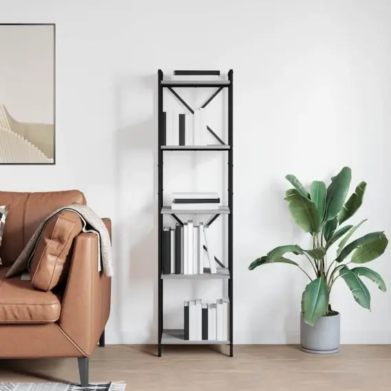 Darmowy zwrot Półka na książki Szary dąb sonoma 40 x 30 x 153 cm Lumarko! - Hurtownia wielobranżowa Lumarko